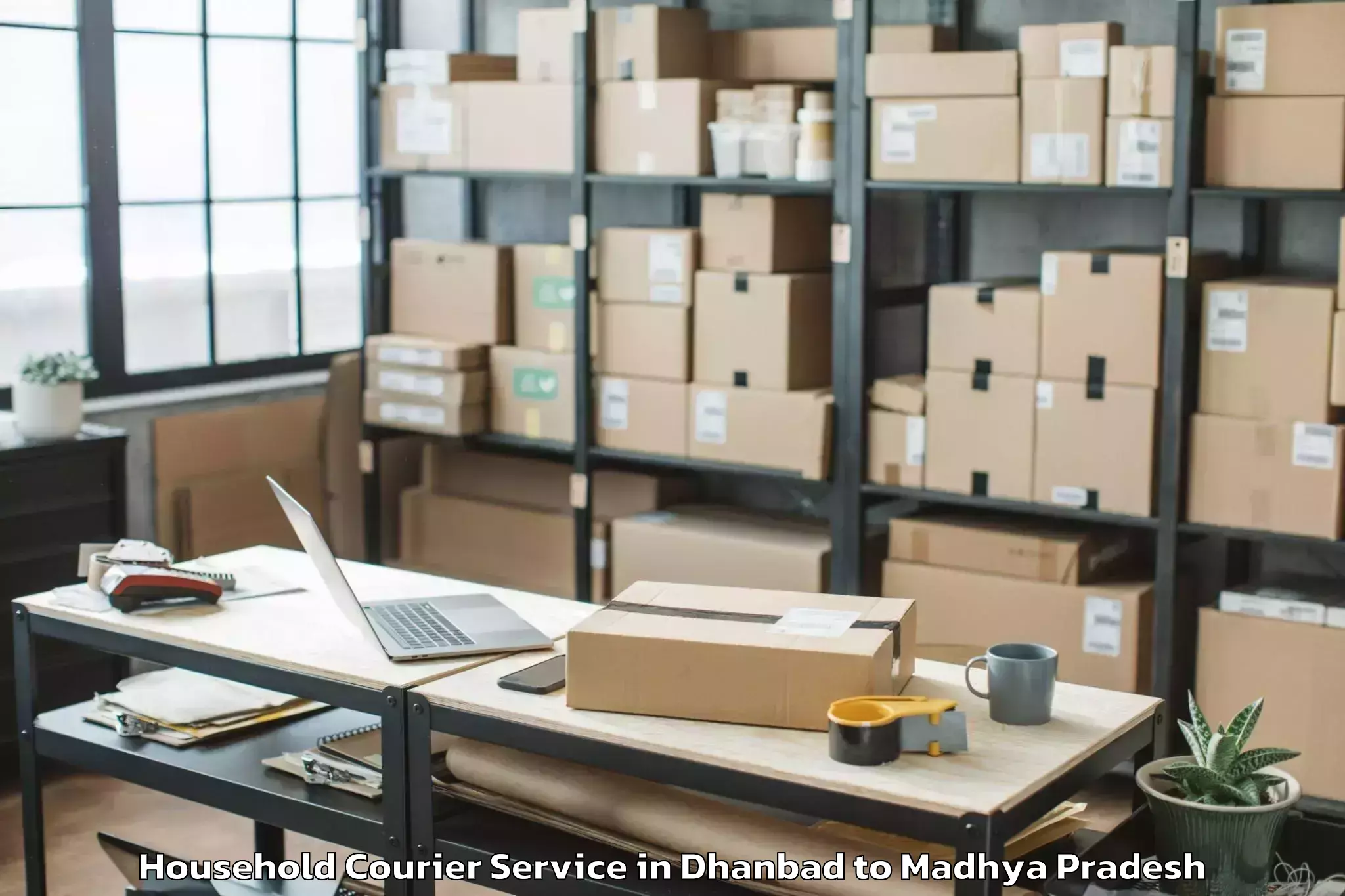 Professional Dhanbad to Jawaharlal Nehru Krishi Vishwa Household Courier